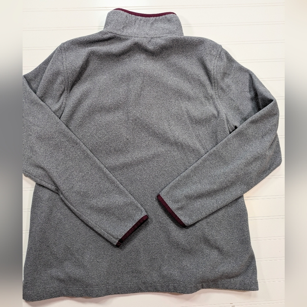 Eddie Bauer Gray Quarter Snap Fleece Pullover - Picture 2 of 4
